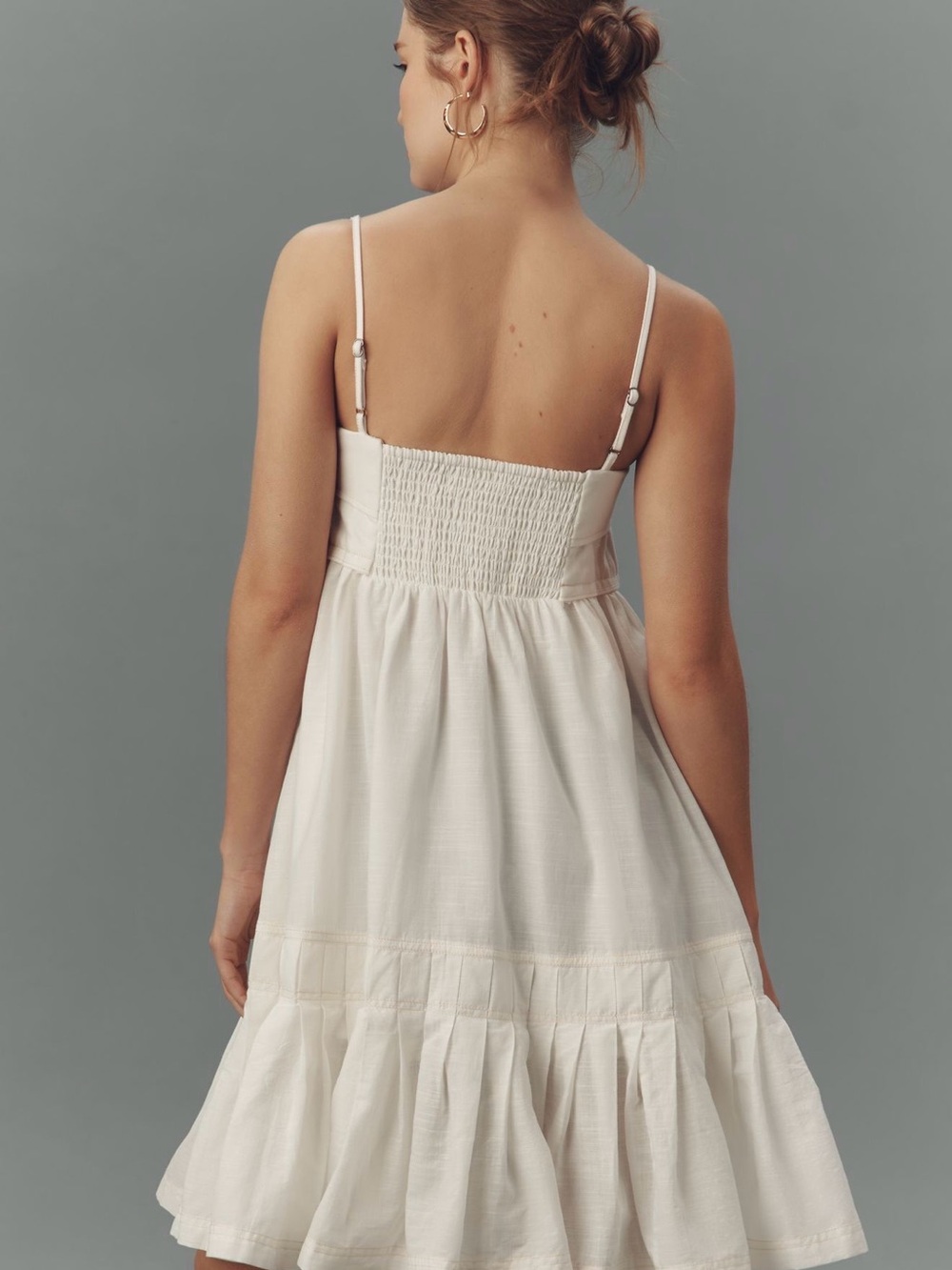 Pilcro Cream Button-Down Tiered Midi Dress - Picture 2 of 9